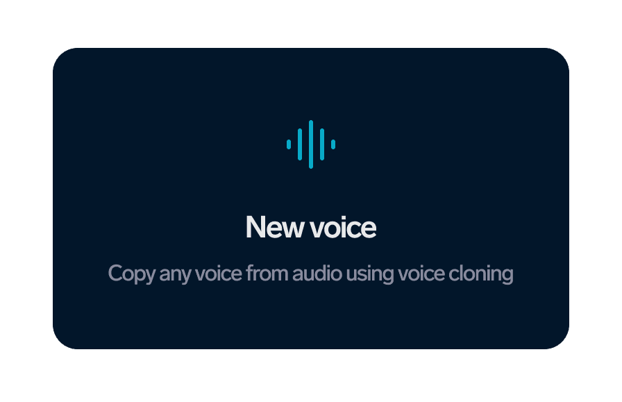 Button for creating a voice using voice cloning technology